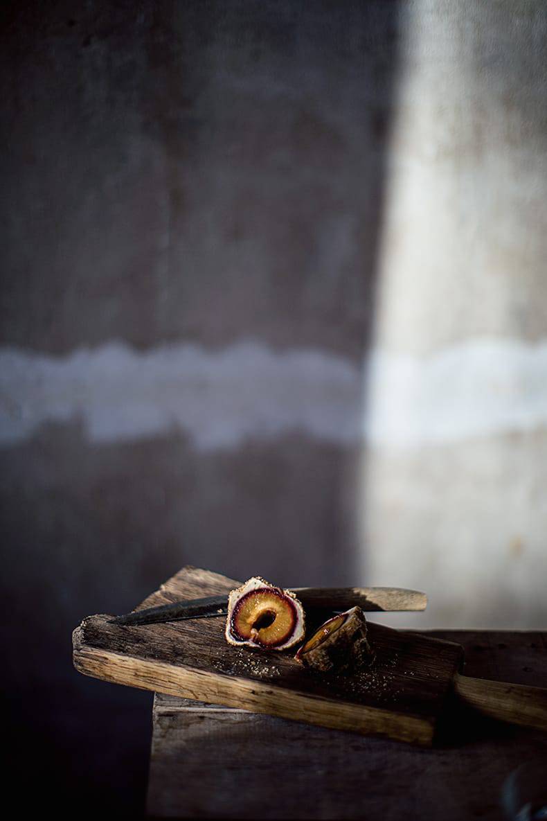 Plum Fritters Coated in Cinnamon Sugar
