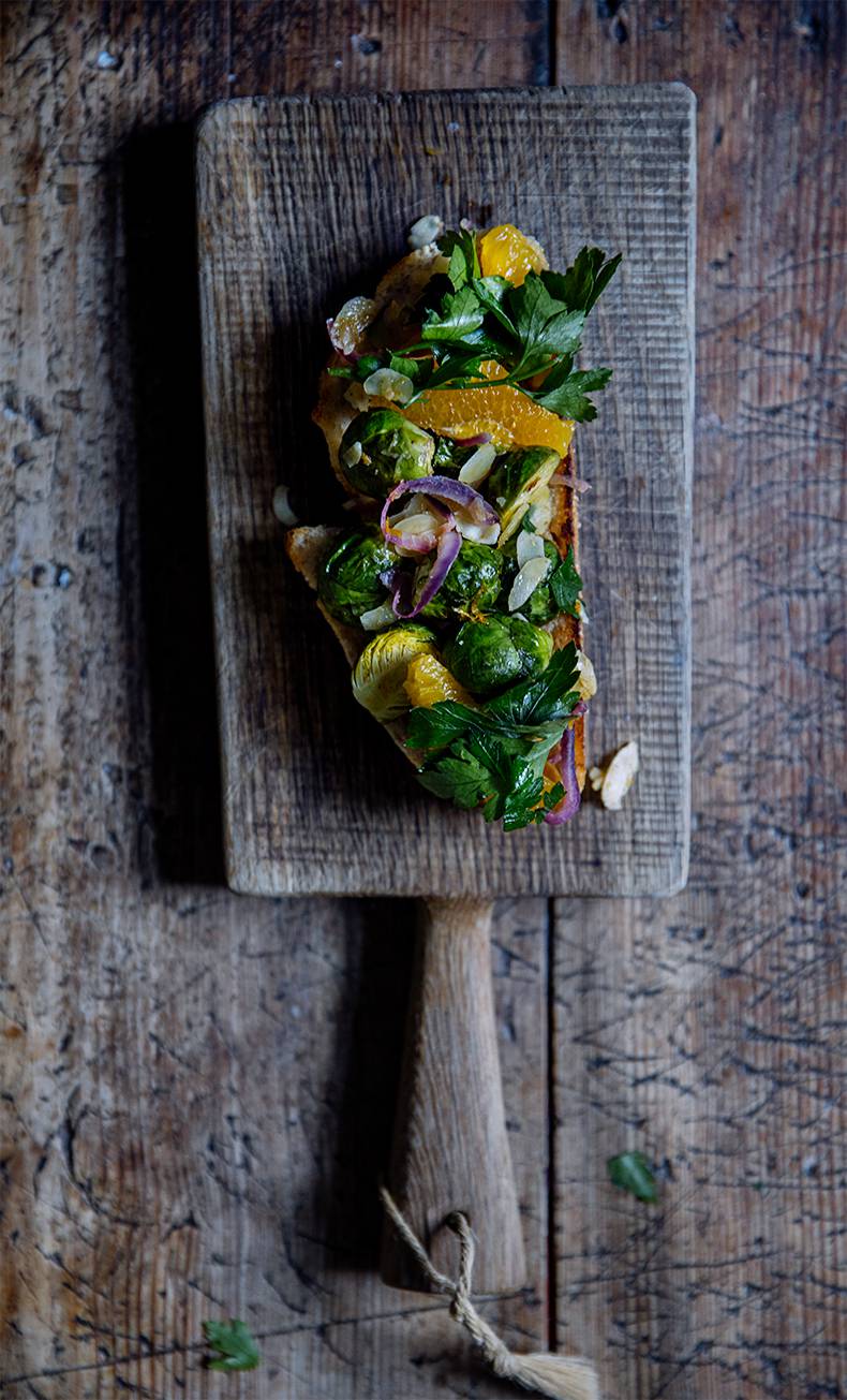Brussels Sprouts and Orange Toast
