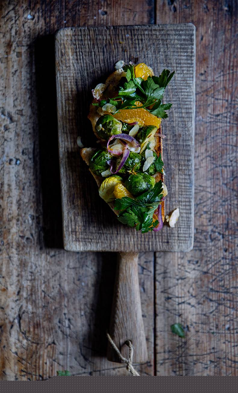 Brussels Sprouts and Orange Toast